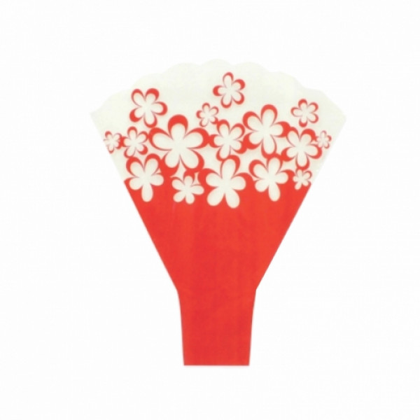 Bouquet Taça Floreada 48cmx42cmx12cm 25pc Vermelho