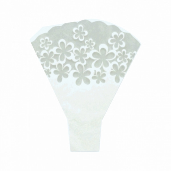 Bouquet Taça Floreada 48cmx42cmx12cm 25pc Branco
