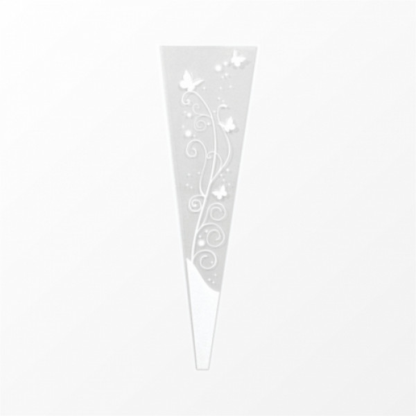 Manga Cone Borboleta 48cmx15,5cmx2,5cm 100pc Branco