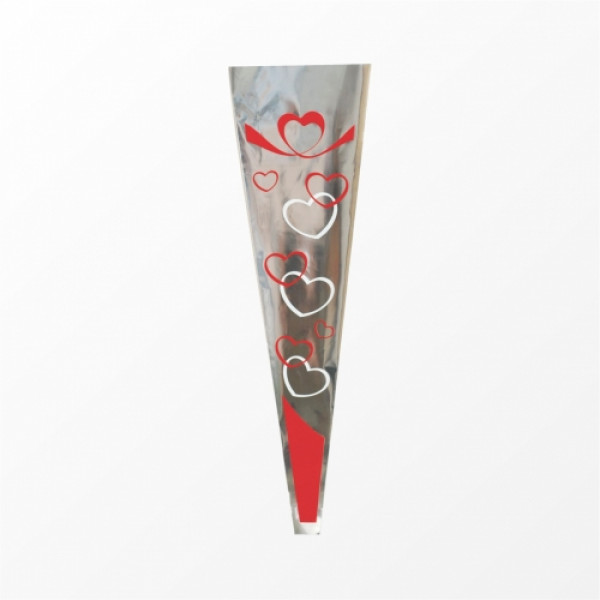 Manga Cone Sweet Love 48cmx15,5cmx2,5cm 100pc Vermelho/Branco