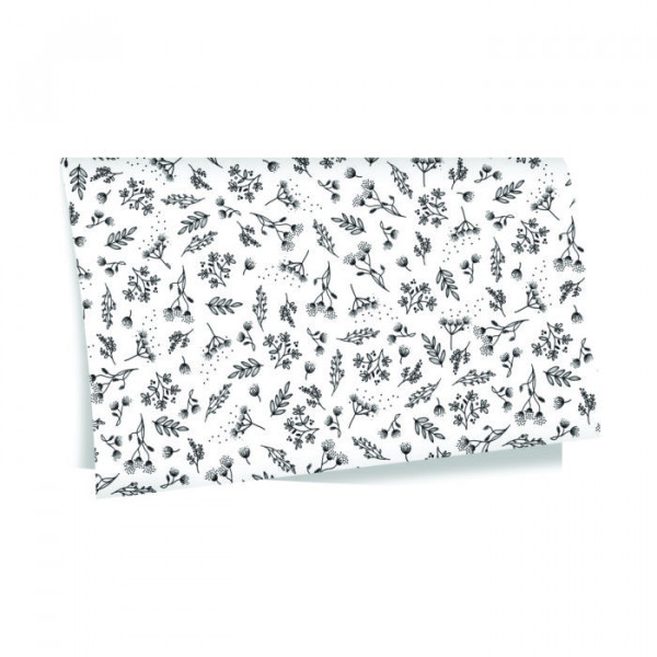Papel Seda Nature 49cmx69cm 50fls Branco/Preto